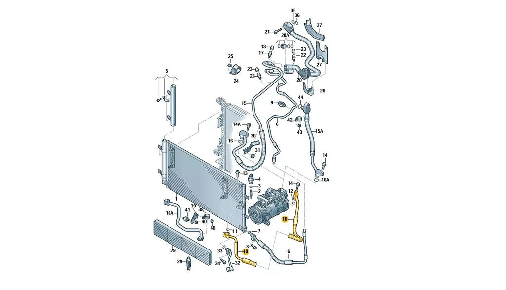 AUDI A5 AIR CON PIPE HOSE COMPRESSOR TO CONDENSER 8T0816721 GENUINE