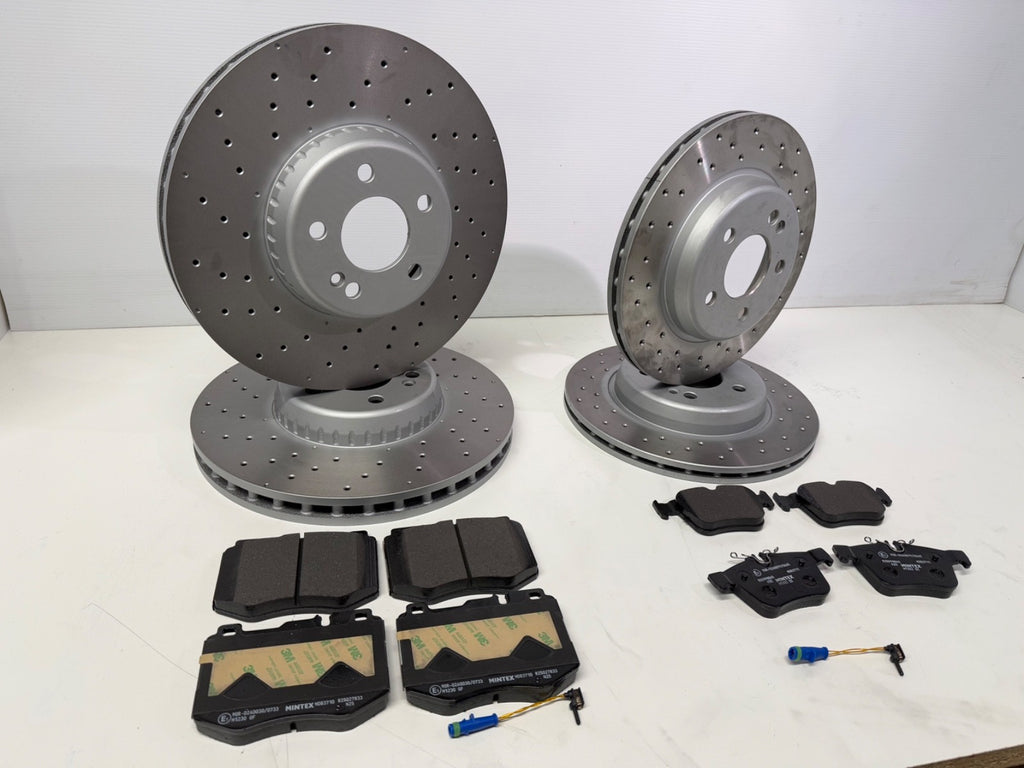 FOR C-CLASS C350 E SPORT PREMIUM (MK4 (W205))  FRONT REAR DRILLED DISCS AND PADS