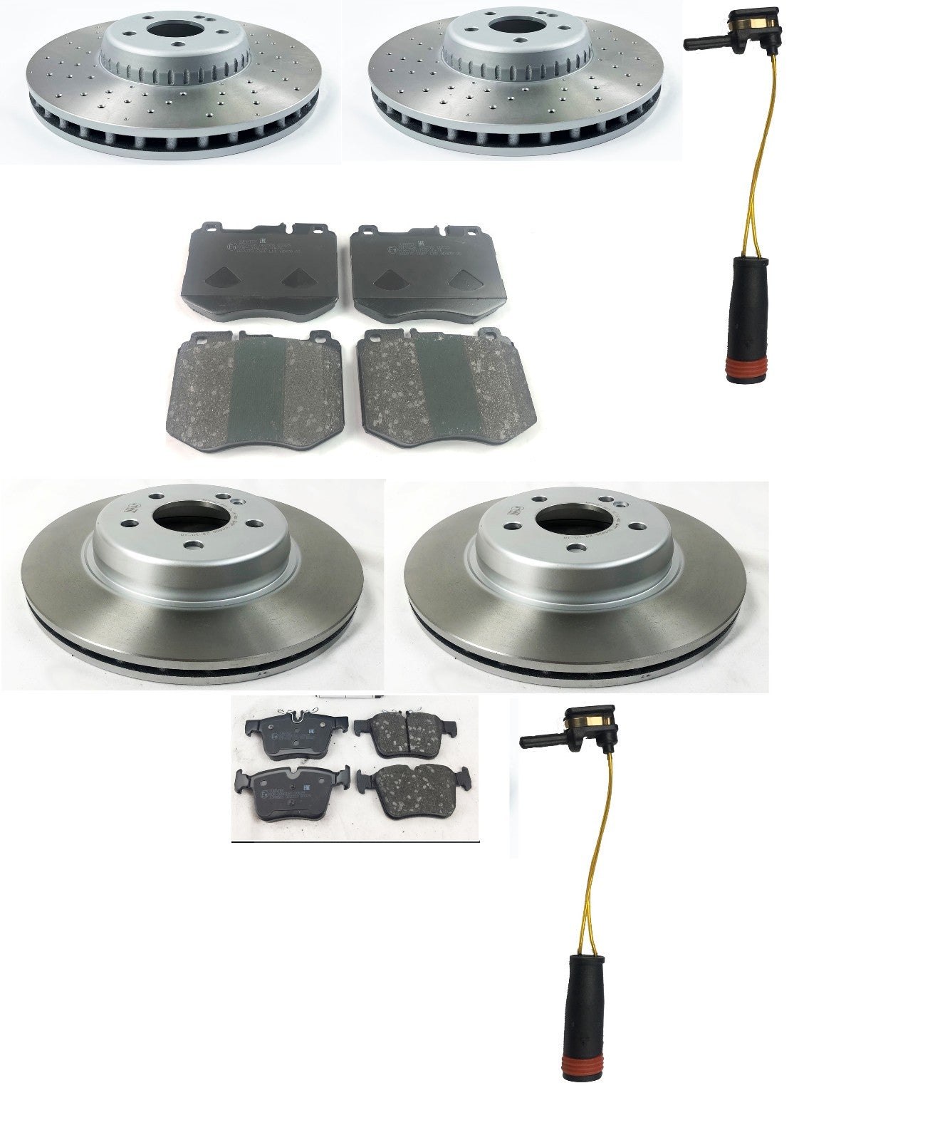 FOR  C-CLASS C 250 D AMG LINE (MK4 (C205)) FRONT REAR BRAKE DISC PAD SET