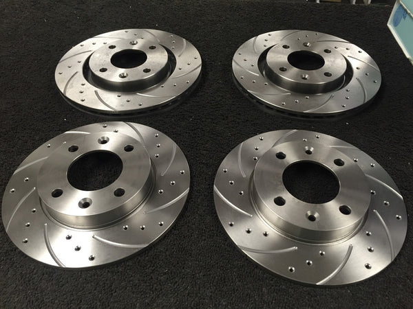 CITROEN C2 1.6HDI VTR VTS BRAKE DISC DRILLED GROOVED FRONT REAR