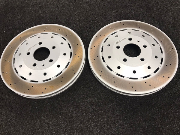 AUDI RS4 B8 AVANT RS5 8F7 8T3 4.2 FRONT DRILLED BRAKE DISC PAIR 8T0 615 301    