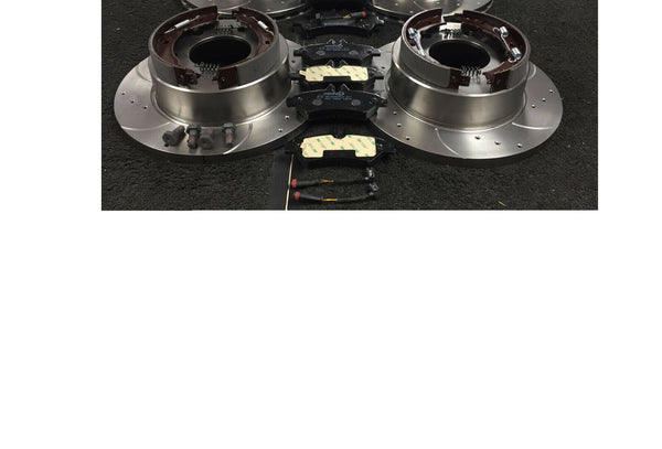VW CRAFTER 2.0 2.5TDi CROSS DRILLED GROOVED BRAKE DISC BRAKE PAD HANDBRAKE SHOE