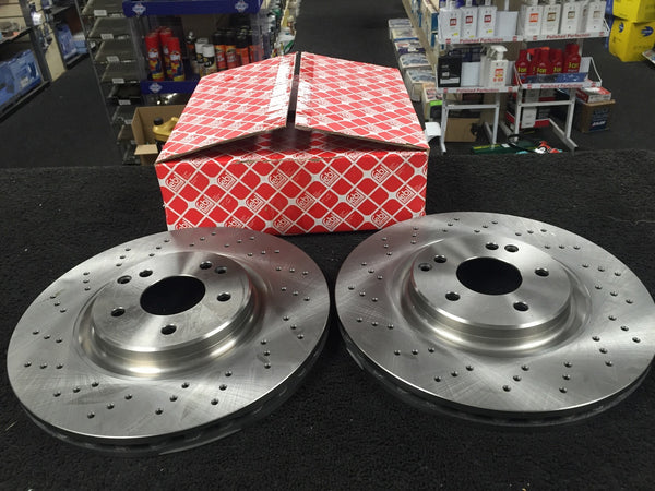 FOR C200 C230 C270 280 W203 CDI KOMPRESSOR CROSS DRILLED FRONT BRAKE DISC