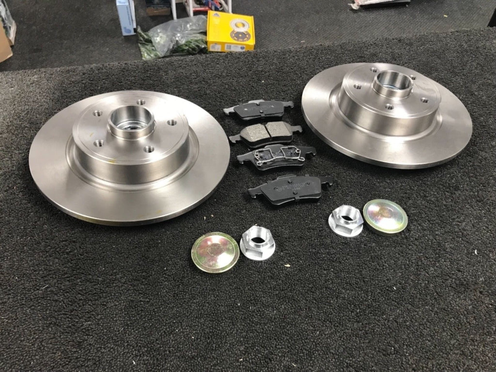 RENAULT LAGUNA 16V DCI V6 2 REAR BRAKE DISC WHEEL BEARING BRAKE PADS