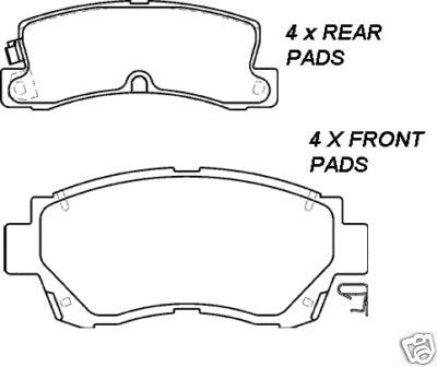 FOR TOYOTA CELICA ST202 FRONT & REAR BRAKE PADS SET NEW 