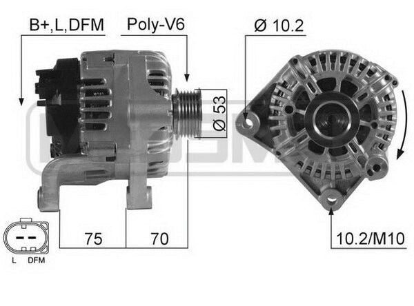 Fits BMW X5 3.0d (E53) Alternator 2003-2007 150AM