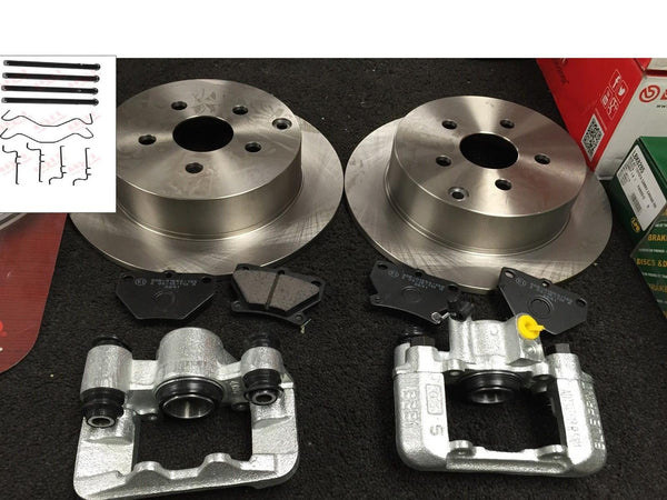 FOR CELICA 1.8VVTI 1999-06 2 REAR BRAKE CALIPER 2 BRAKE DISC BRAKE PADS &FITTING