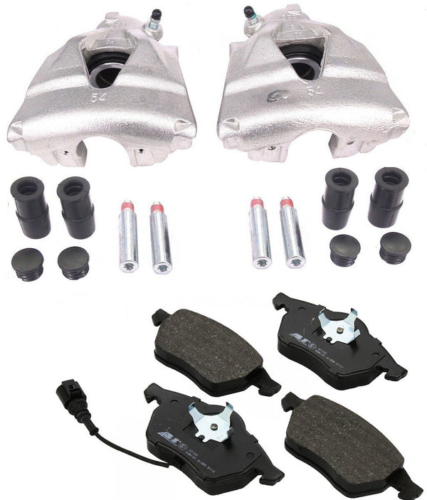 2 FRONT BRAKE CALIPER + SLIDER KIT BRAKEPADS FORGOLF MK4 GTI 4MOTION ANNIVERSARY