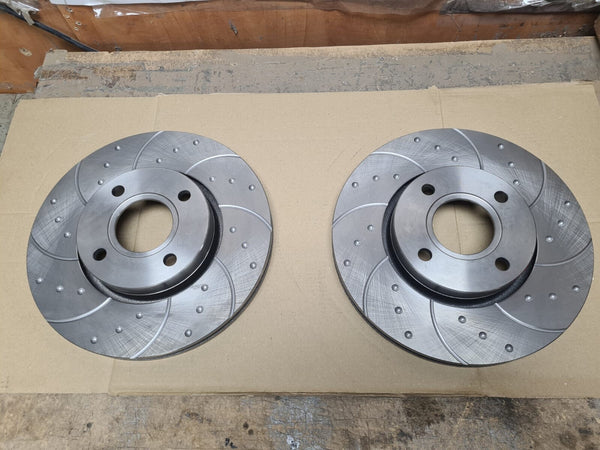 FOR FORD MONDEO MK2 FORD COUGAR FRONT DIMPLED GROOVED BRAKE DISCS