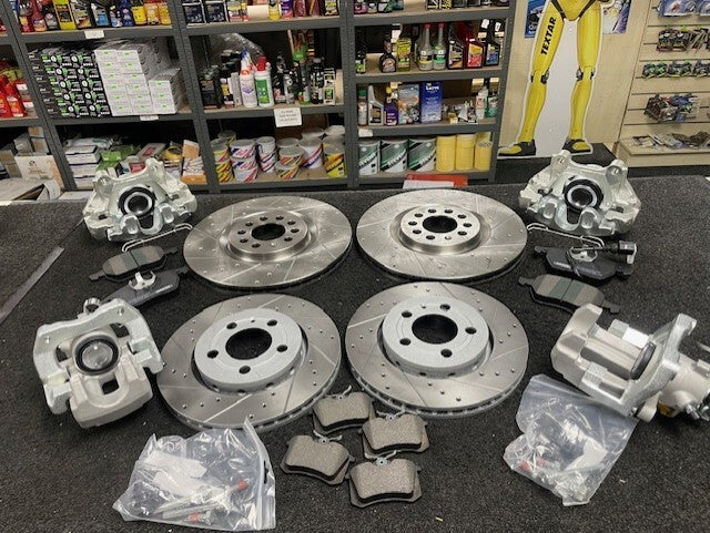 VW GOLF MK4 V5 V6 ANNIVERSARY 4MOTION BRAKE DISC UPGRADE CALIPER KIT FRONT REAR