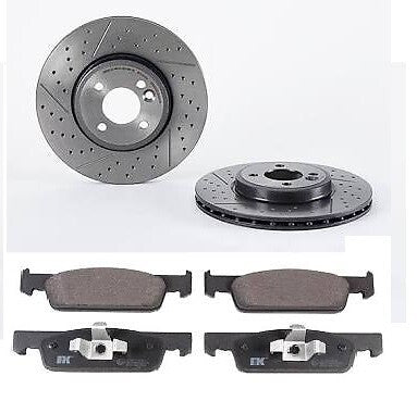 PERFORMANCE DRILLED GROOVED BRAKE DISCS PADS FOR SMART FORFOUR 258MM