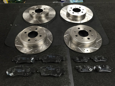 FOT  CIVIC CRX 1.6 ESI D16Y8 EH CROSS DRILLED GROOVED BRAKE DISC MINTEX PADS