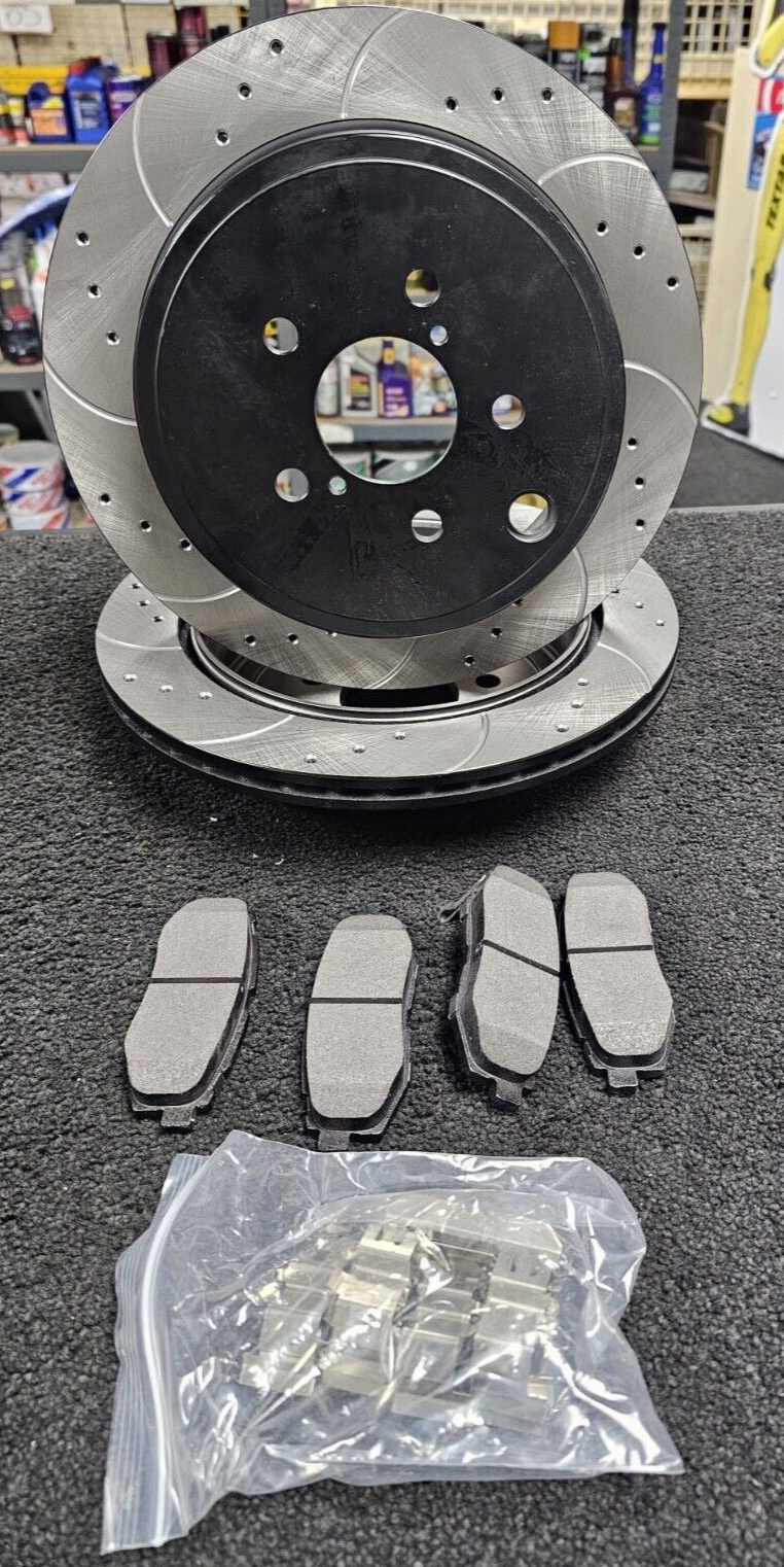 FOR TOYOTA GT86 2012-2017 PERFORMANCE DRILLED GROOVED BRAKE DISC BREMBO PADS