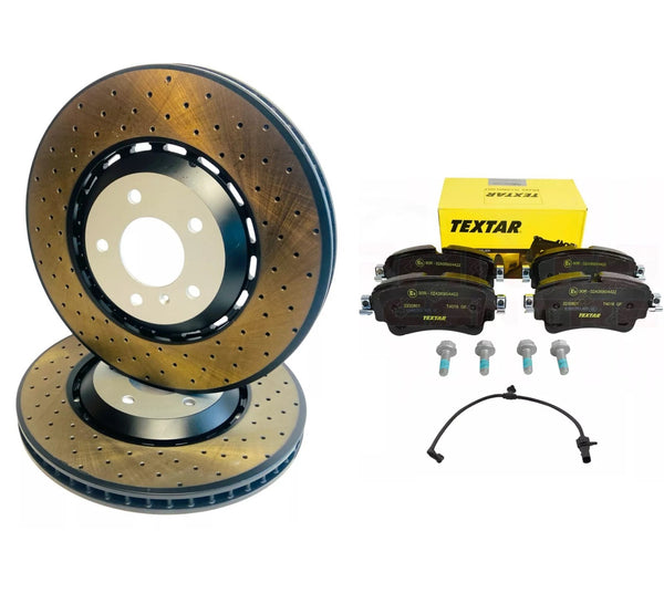 REAR VENTED BRAKE DISCS 330MM TEXTAR BRAKE PADS AUDI RS4 B9 8W RS5 2.9 2017-ON