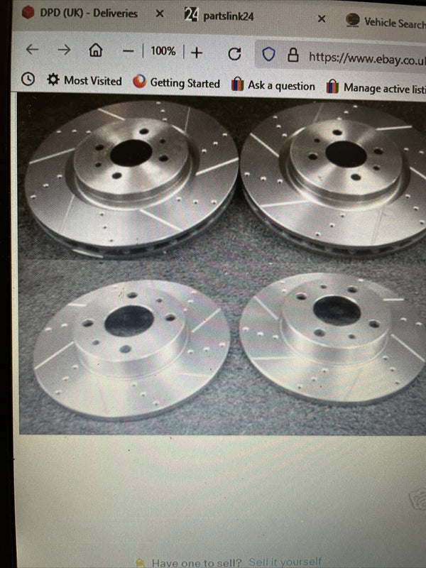 FOR MERCEDES CLK430 CROSS DRILLED GROOVED BRAKE DISC FRONT REAR VENTED