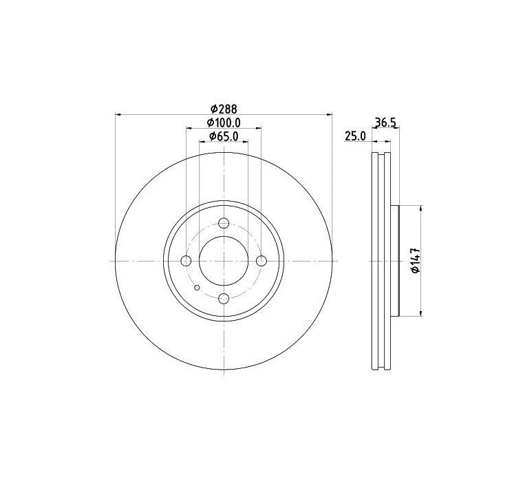 FOR VW UP GTi 2 CROSS DRILLED PERFORMANCE FRONT BRAKE DISCS PAIR 288mm