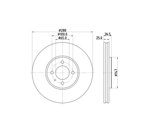 FOR VW UP GTi 2 CROSS DRILLED PERFORMANCE FRONT BRAKE DISCS PAIR 288mm