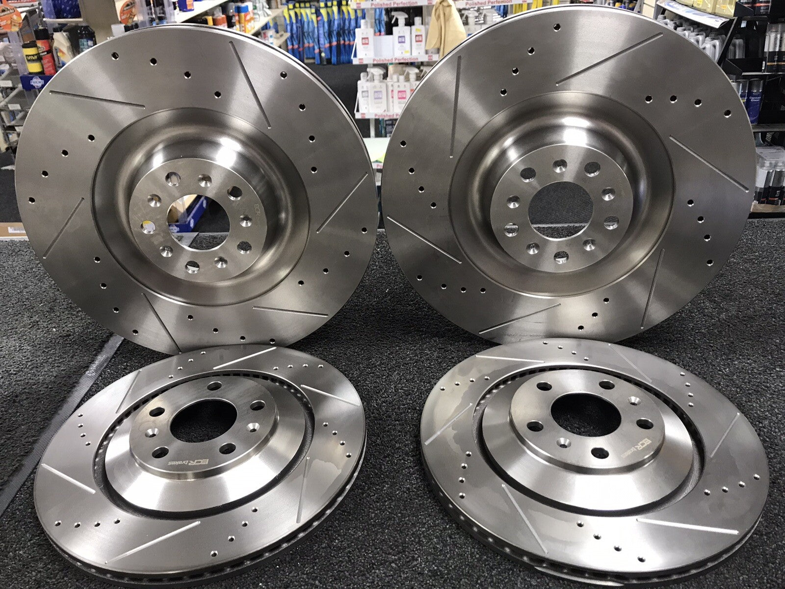 BRAKE DISC CROSS DRILLED GROOVED BENTLEY GT GTC FLYING SPUR FRONT REAR