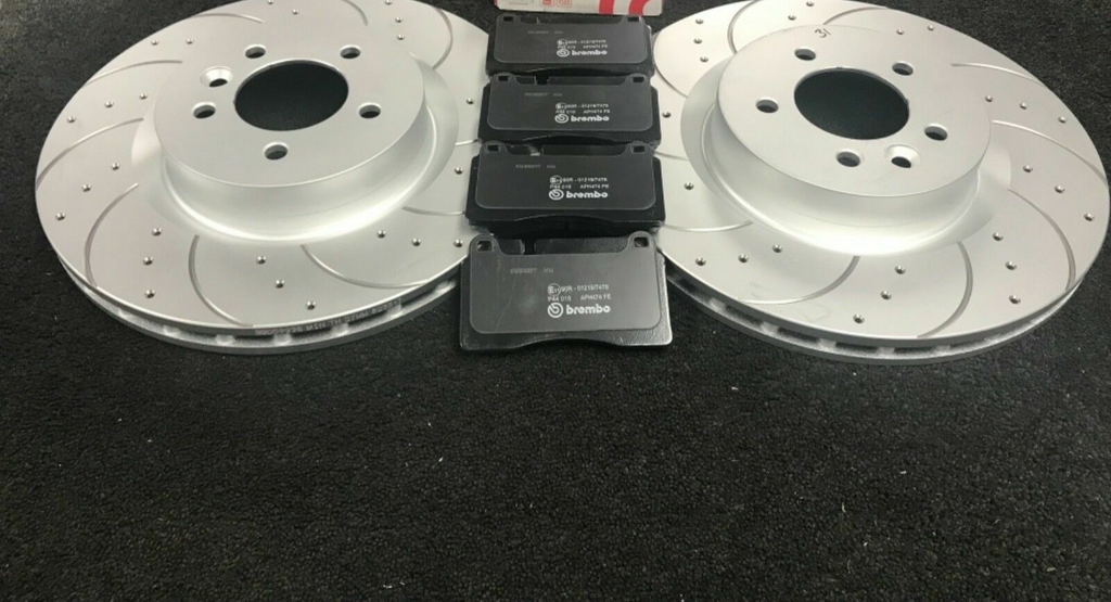 RANGE ROVER MK3 L322 4.4 TDV8 L322 FRONT BRAKE DISC DRILLED GROOVED PAD 360MM