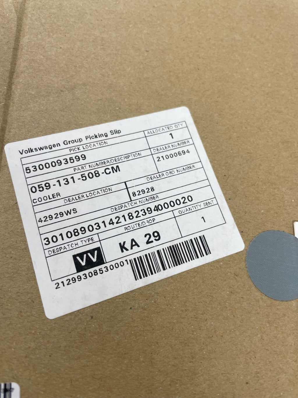 AUDI  A6 S6 A7 EGR VALVE COOLER EXHAUST RECUPERATION 059131508CM