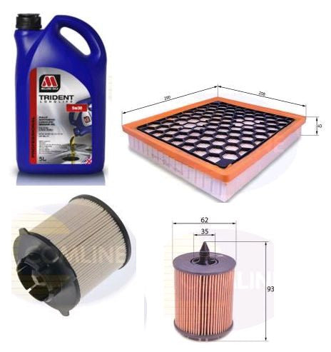 FOR L INSIGNIA 2.0 CDTi SRi 160 GM ENGINE OIL 5LT OIL AIR FUEL DIESEL FILTER
