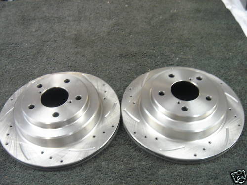 DRILLED BRAKE DISCS & PADS FITS FOR IMPREZA WRX STI RA 555 