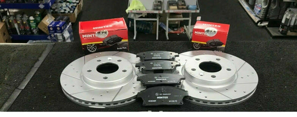 FOR VAUXHALL ASTRA 1.9 1.7CDTi TRW BRAKE DISC CROSS DRILLED GROOVED PAD FRONT
