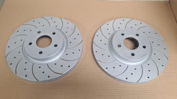 FOR FORD FOCUS 2.5 ST VOLVO C70 FRONT 320MM DRILLED GROOVED BRAKE DISCS
