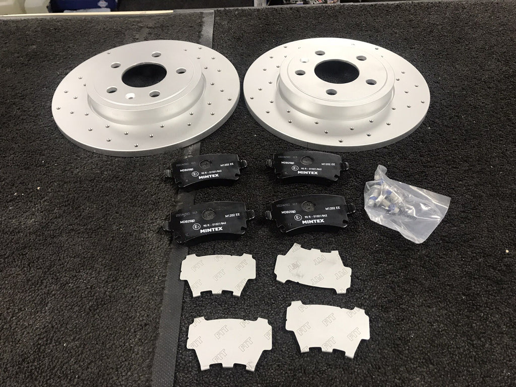 AUDI A4 TDI S LINE B7VCABRIOLET  AVANT BRAKE DISCS CROSS DRILLED BRAKE PADS REAR