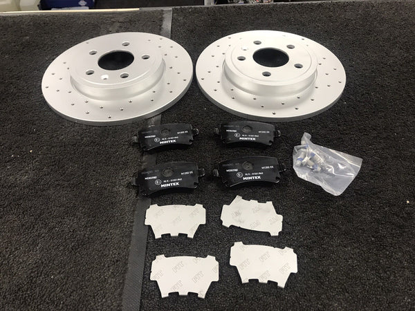 AUDI A4 TDI S LINE B7VCABRIOLET  AVANT BRAKE DISCS CROSS DRILLED BRAKE PADS REAR