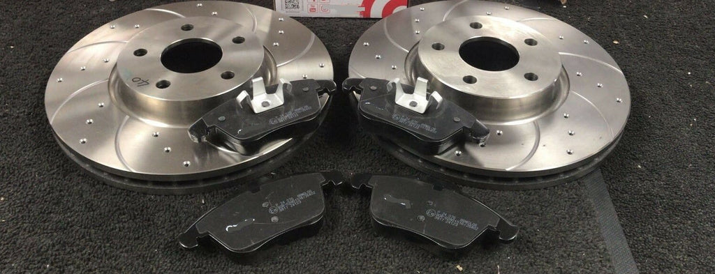 DRILLED GROOVED BRAKE DISC PADS FOR FORD MONDEO MK4 2007