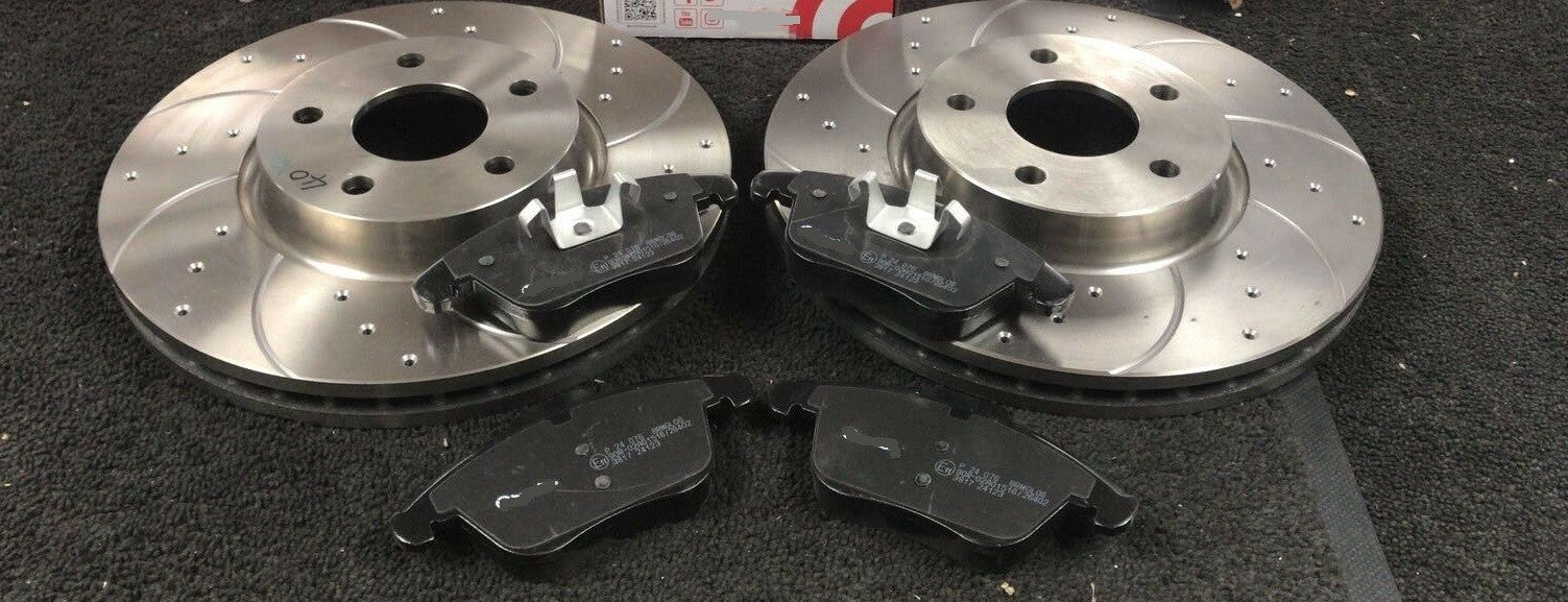 DRILLED GROOVED BRAKE DISC PADS FOR FORD MONDEO MK4 2007