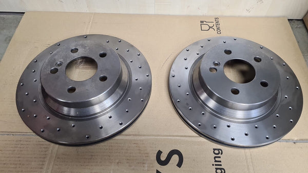FOR MERCEDES CLS320 CLS350 E280 E300 E350 E500 REAR DRILLED BRAKE DISCS