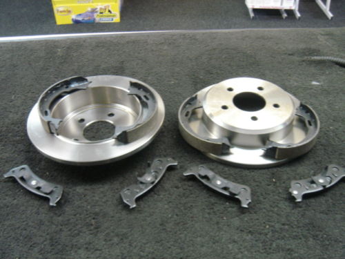 EXPLORER MINTEX REAR BRAKE DISC & PADS HANDBRAKE SHOES