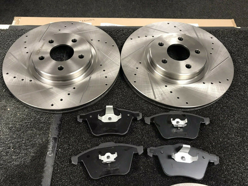 FORD VOLVO  CONNECT TDCi BRAKE DISC CROSS DRILLED GROOVED FRONT REAR BRAKE PADS