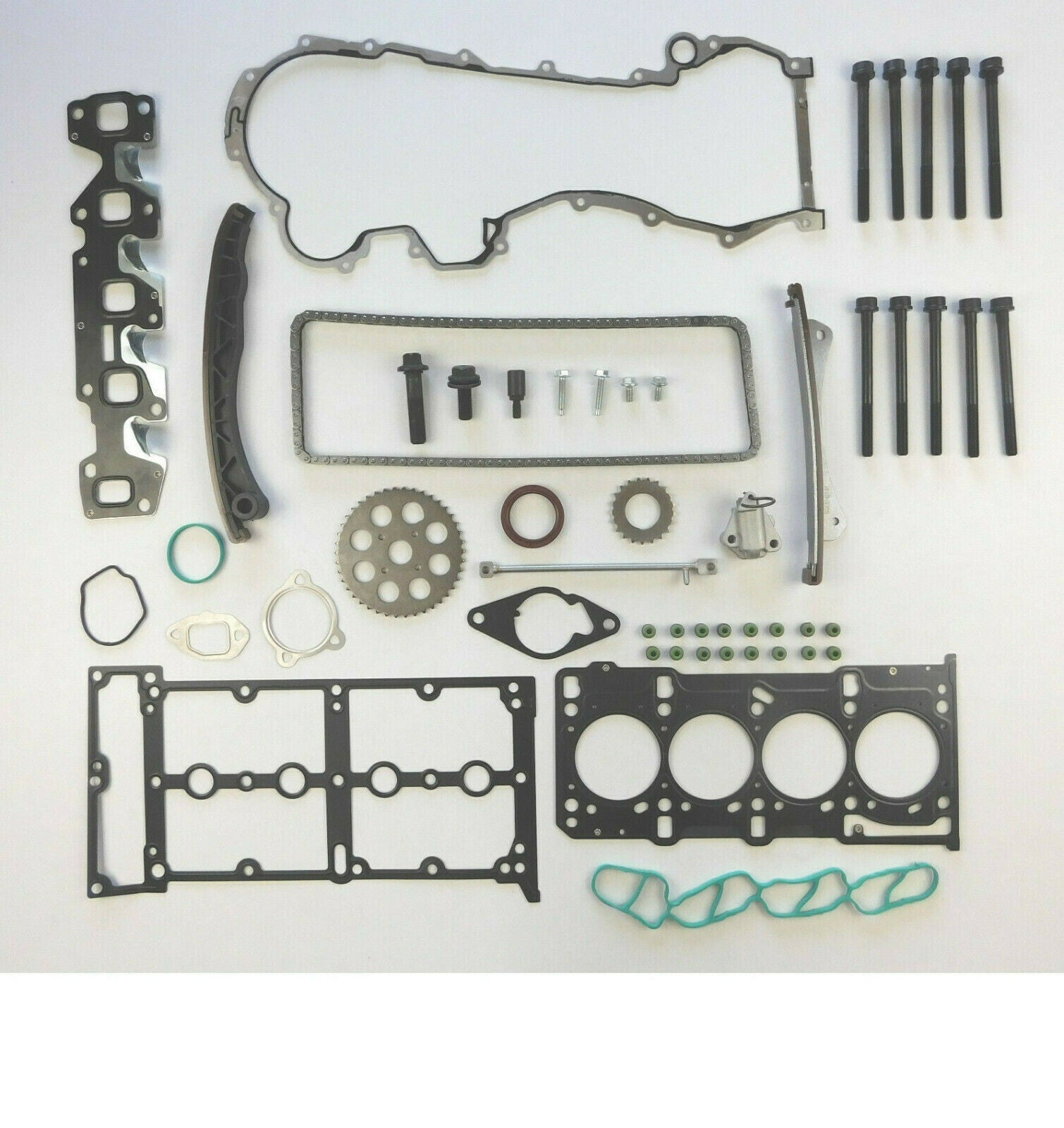 FOR VAUXHALL ASTRA J CORSA D 1.3CDTi TIMING CHAIN KIT HEAD GASKET SET BOLTS