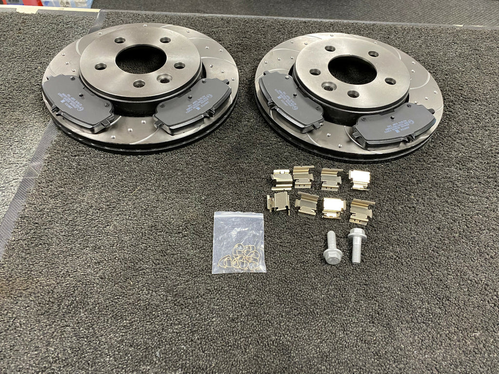 FOR VOLKSWAGEN AMAROK 3.0TDi V6 CROSS DRILLED GROOVED BRAKE DISC PAD REAR