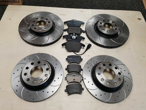 A6 TDI QUATTRO S LINE LINFRONT REAR VENTED DRILLED GROOVED BRAKE DISCS PADS