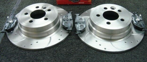 ROVER 75 REAR CROSS DRILLED GROOVED BRAKE DISCS SOLID DISCS 276MM 