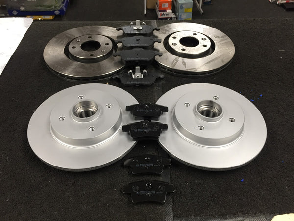 CITROEN C4 GRAND PICASSO VTR PLUS DISCS FRONT REAR WITH BEARINGS ABS BRAKE PAD