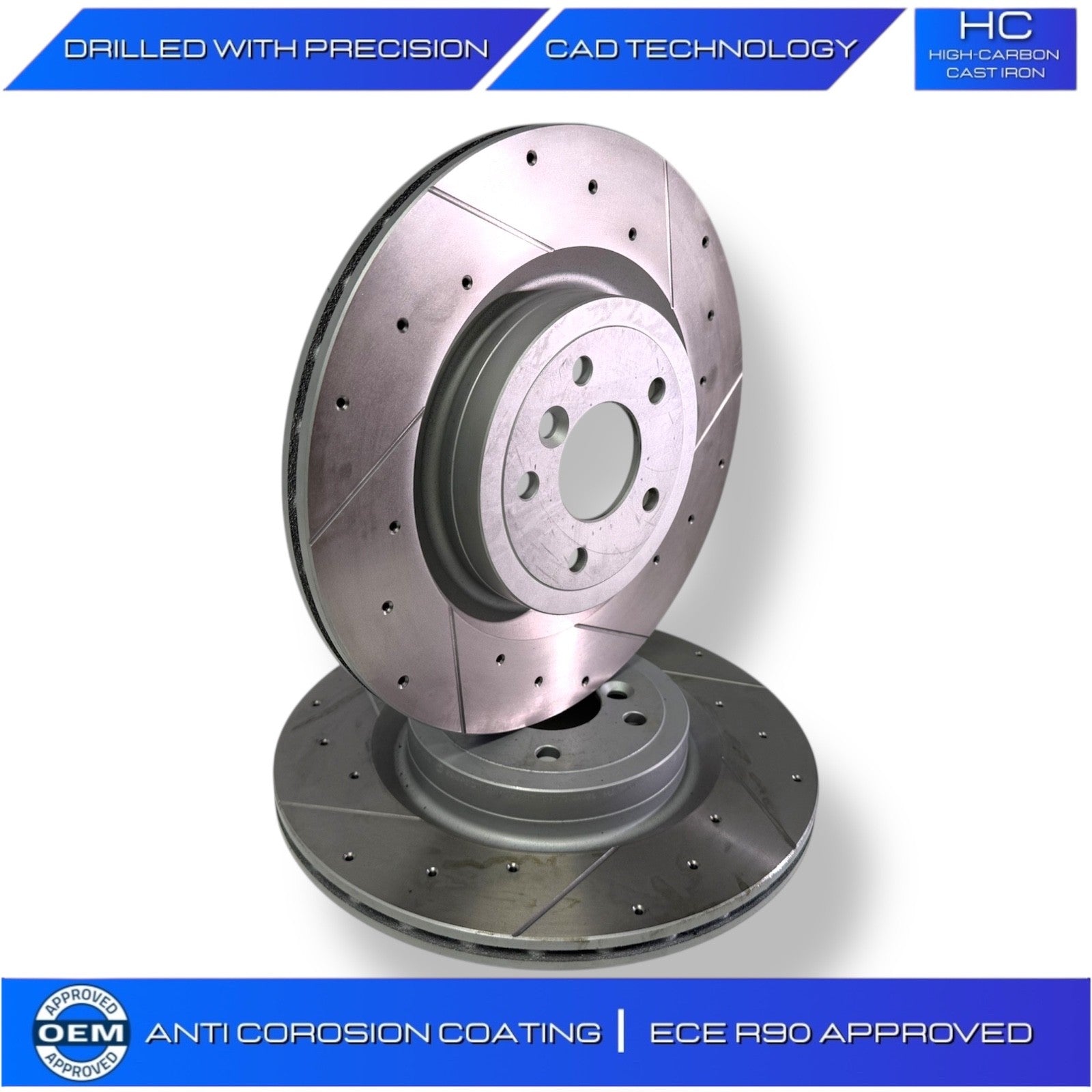 FOR JAGUAR XF 3.0 V6 CROSS DRILLED GROOVED BRAKE DISCS 325MM  REAR
