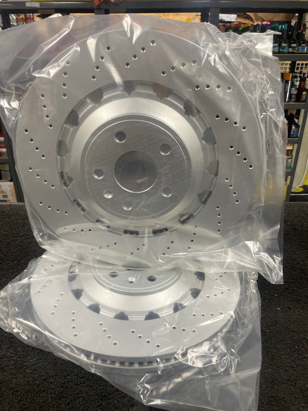 AUDI TTRS TT 2.5RS QUATTRO 8J FRONT DRILLED BRAKE DISCS 370X32MM 8J0615301 E F K