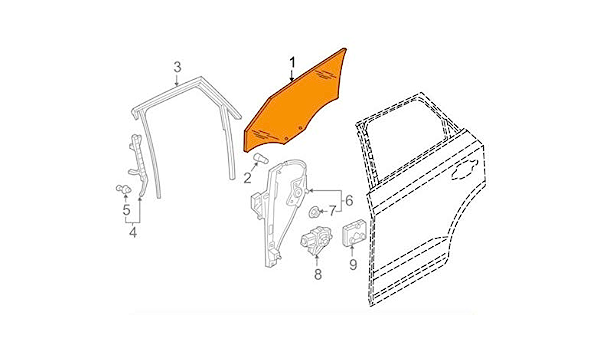 REAR DOOR LEFT NS DOOR GLASS AUDI Q3 2012 -2018   8U0845205C *GENUINE NEW
