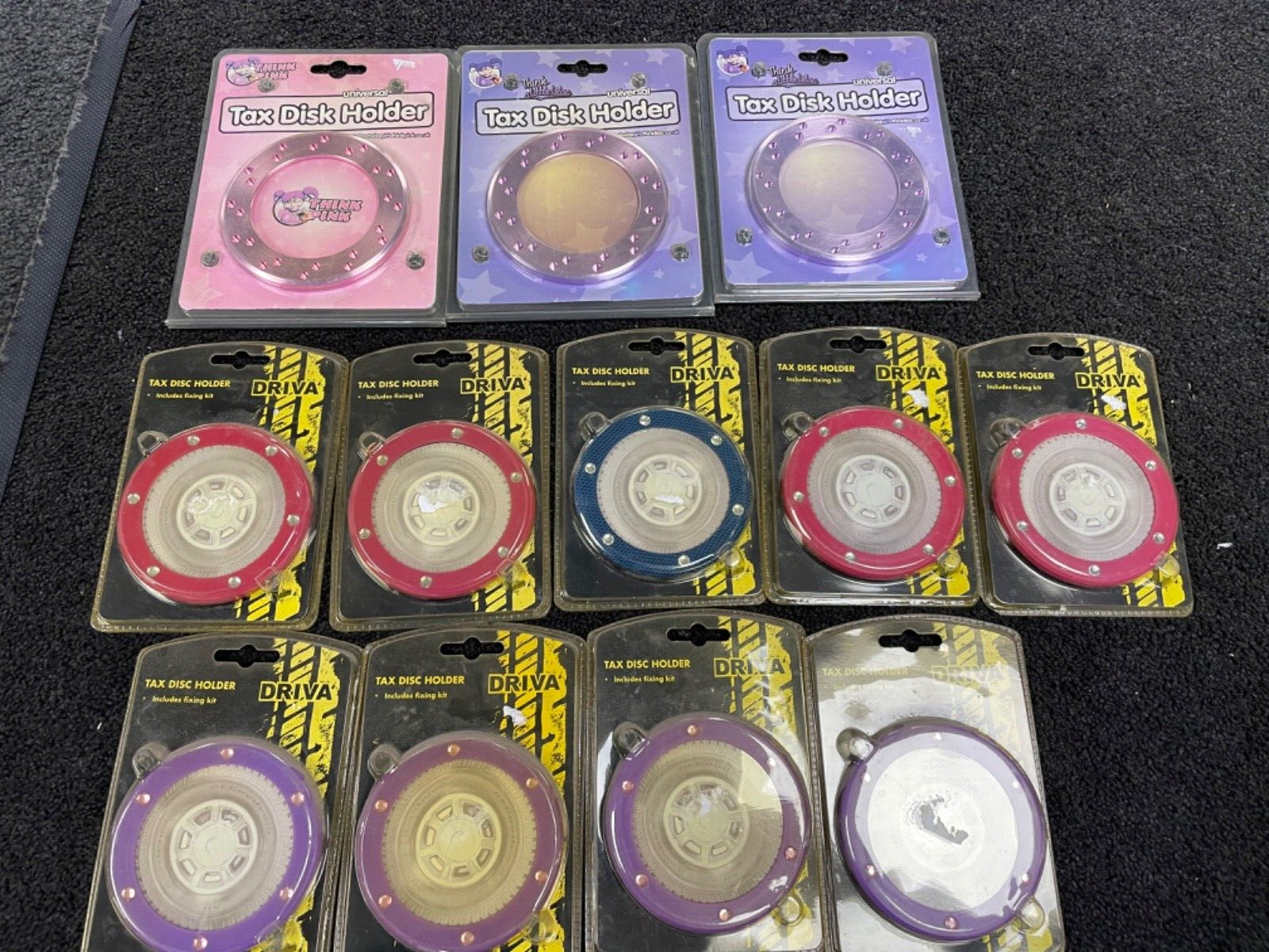 Assorted JOB LOT  Car Tax Disc Permit Holder aluminium for  windscreens