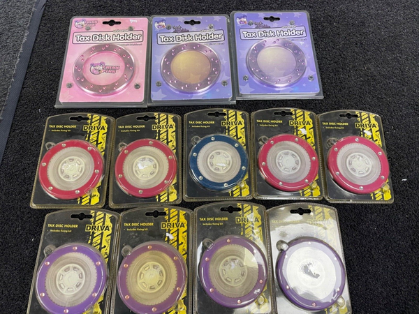 Assorted JOB LOT  Car Tax Disc Permit Holder aluminium for  windscreens