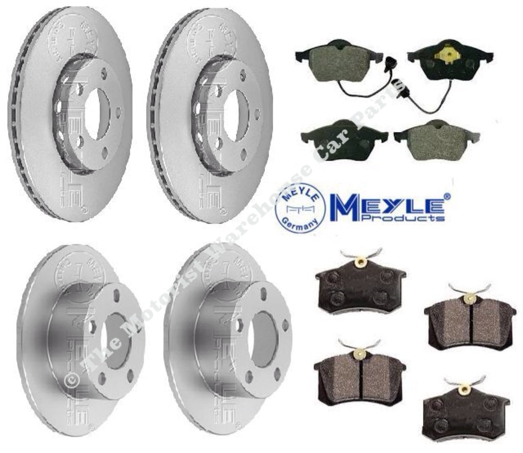 VW PASSAT 1.8 1.9TD TD  FRONT & REAR BRAKE DISCS & MEYLE BRAKE PADS 97-2005