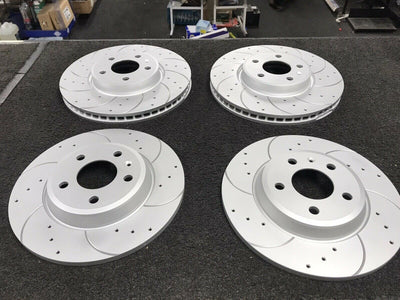 AUDI A5 1.8TF2.0TDI S LINE BRAKE DISC DRILLED GROOVED FRONT REAR 314 MM 300MM 