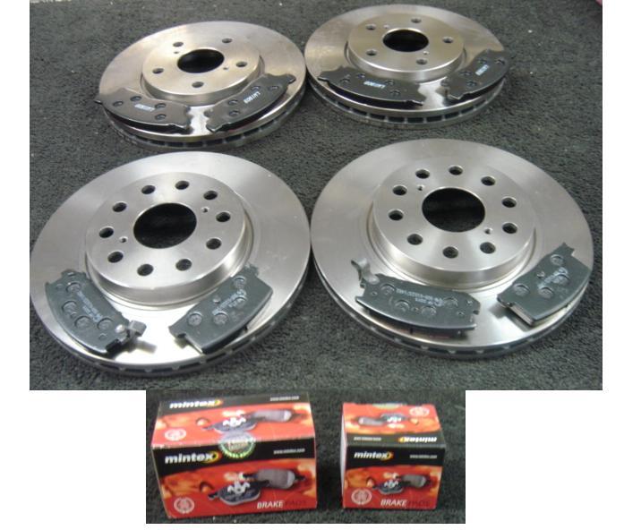 FOR TOYOTA MR2 90-91 FRONT & REAR BRAKE DISCS & MINTEX PADS