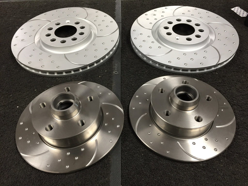 VW GOLF MK3 GTI BRAKE DISC DIMPLED GROOVED FRONT REAR BRAKE PADS  288mm /226mm