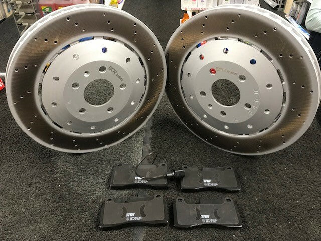 FOR AUDI R8 CROSS DRILLED OEM REAR BRAKE DISC APEC BRAKE PAD REAR 356MM